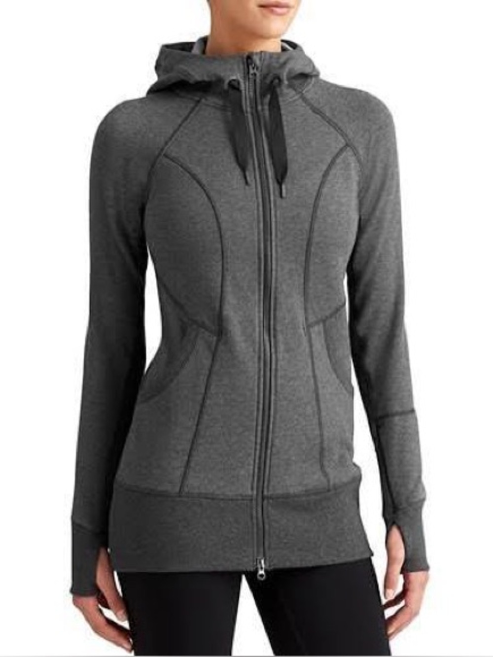 Athleta Lightweight Strength Hoodie in Charcoal Gray | Size Small